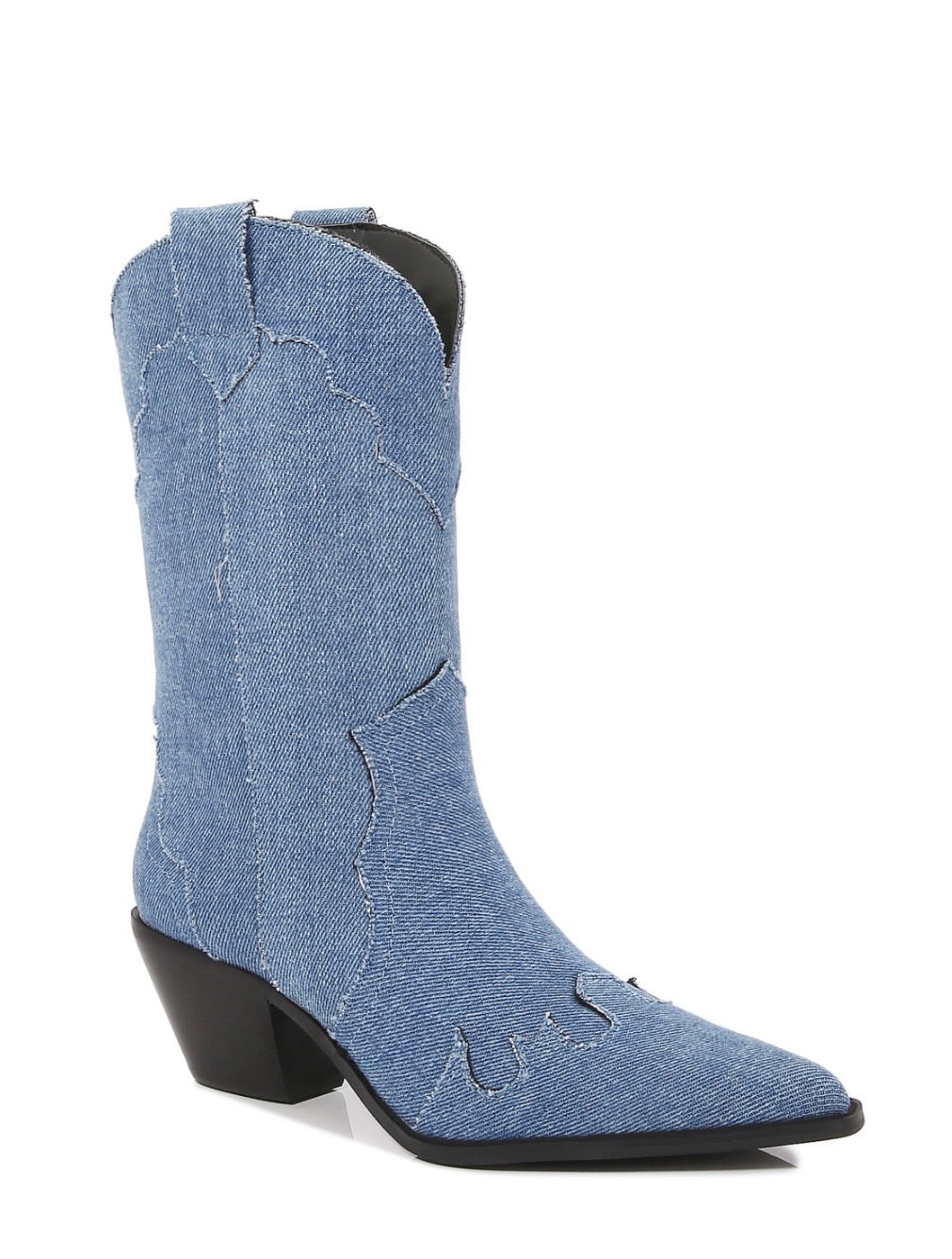 Denim Western Boots