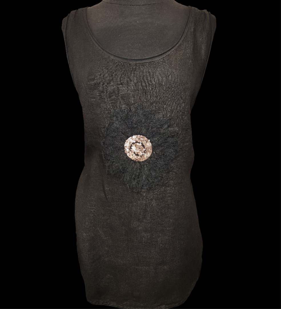 Black Linen Tank