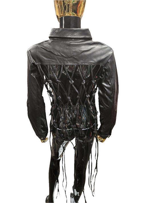 Black Faux Leather Top